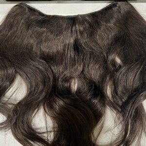 Halo Couture 14" Layered Extension 1B dark brown HUMAN HAIR INVISIBLE band/clips